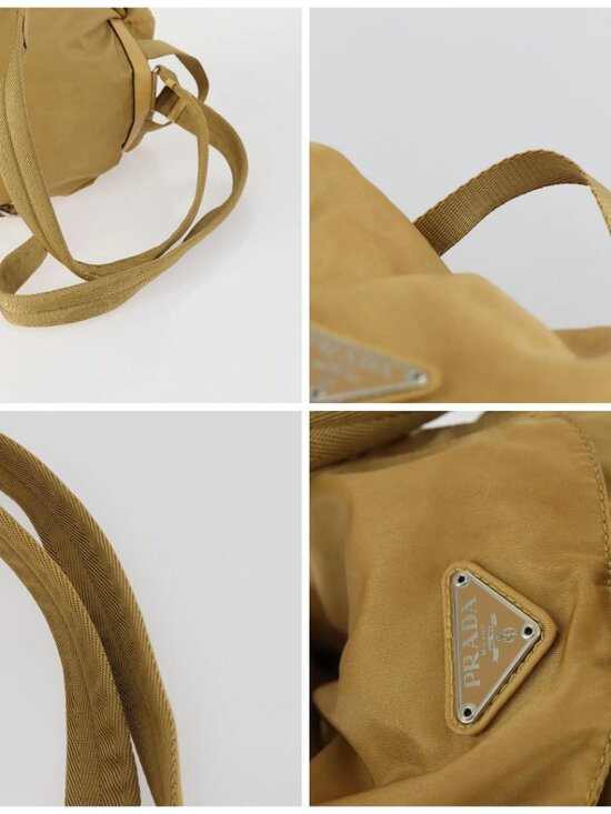 PRADA Backpack Nylon Brown Silver Auth 156266 main image 6